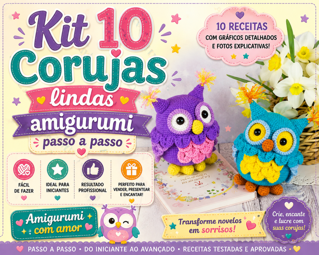 10 Corujas amigurumi passo a passo