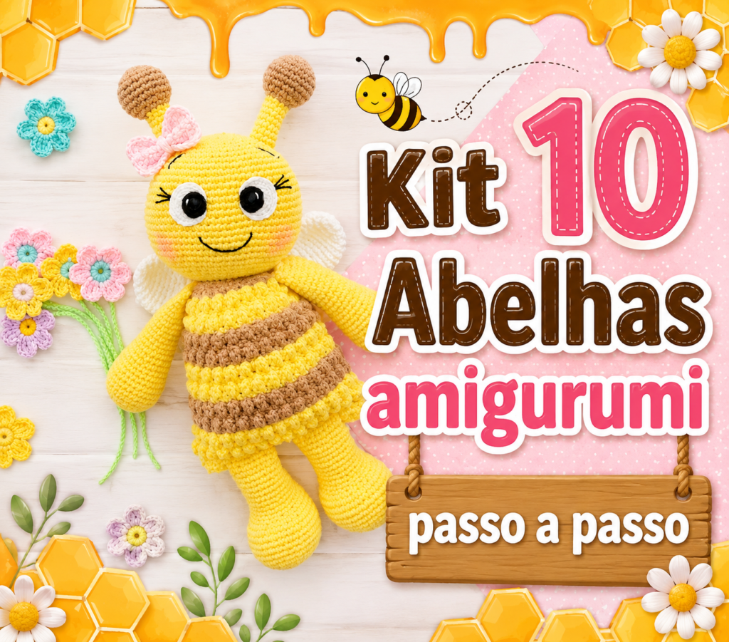 10 Receitas de Abelhas amigurumi passo a passo
