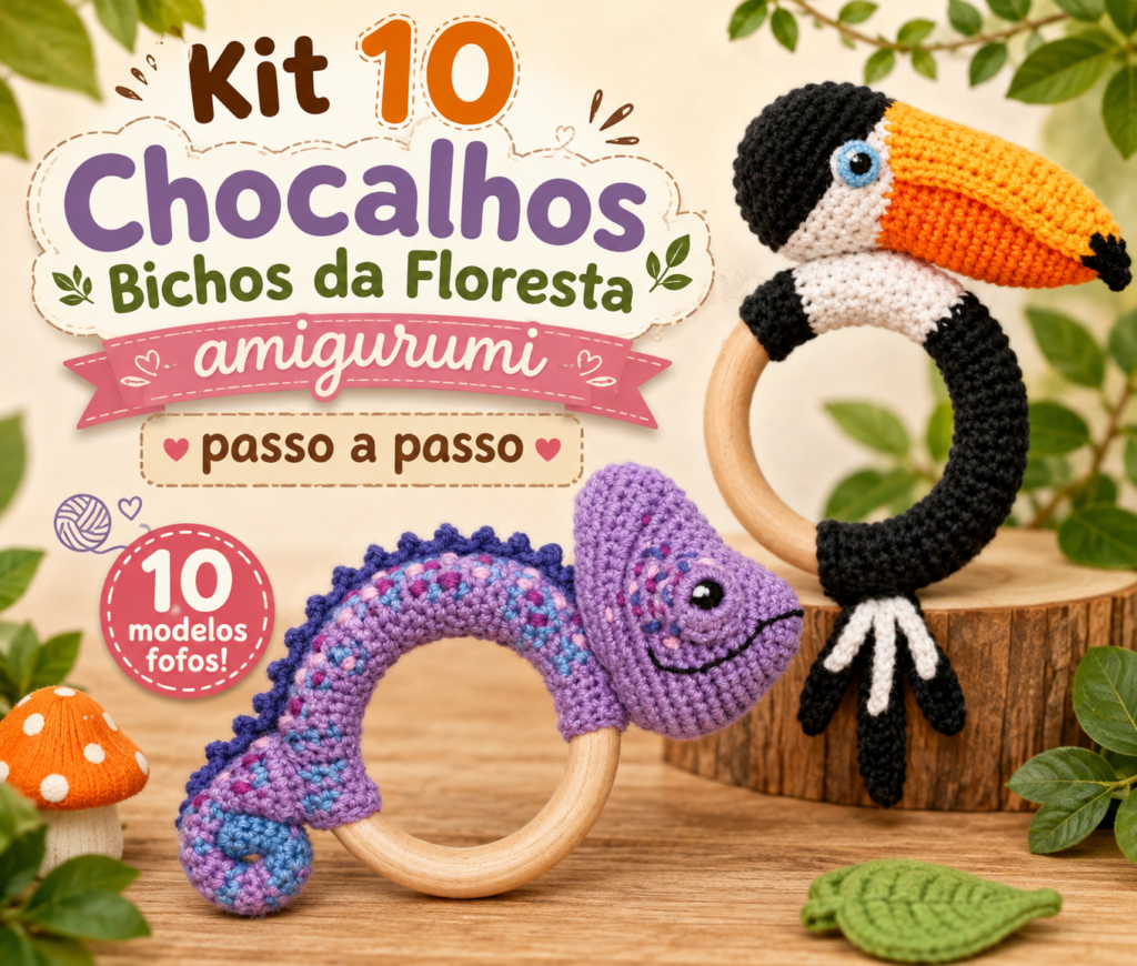 10 Chocalhos da Floresta amigurumi passo a passo