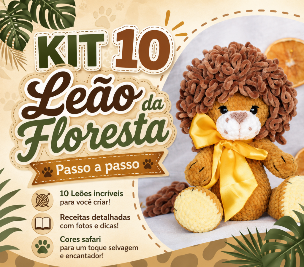 10 Leões da Floresta Amigurumi passo a passo