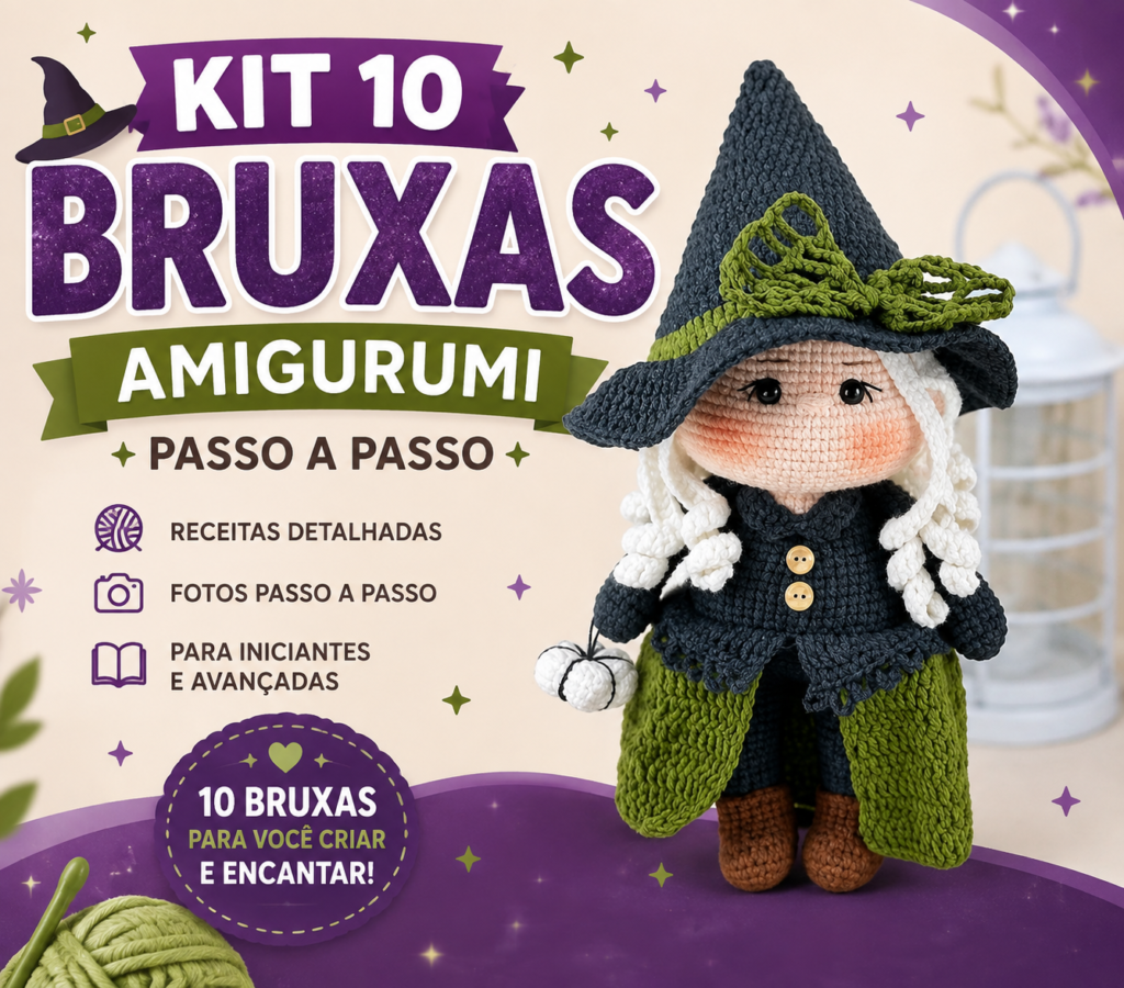 10 Bruxas amigurumi passo a passo