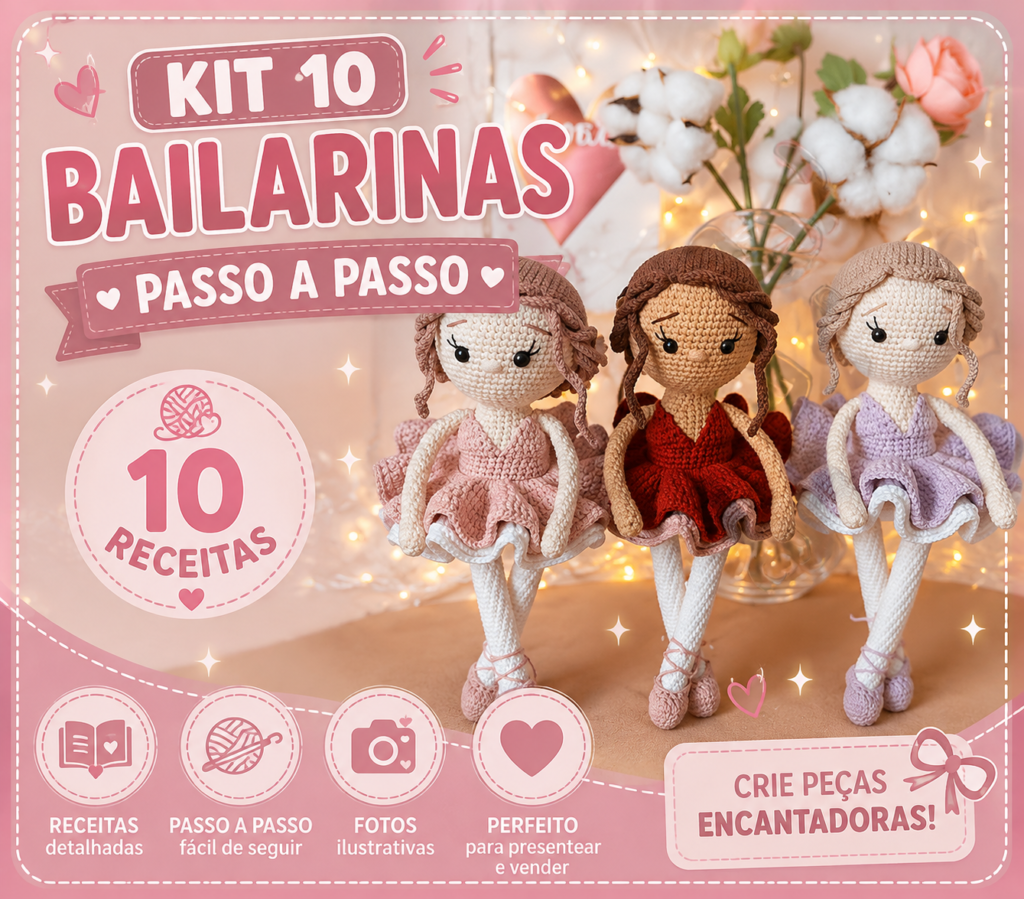 10 Bailarinas amigurmi passo a passo